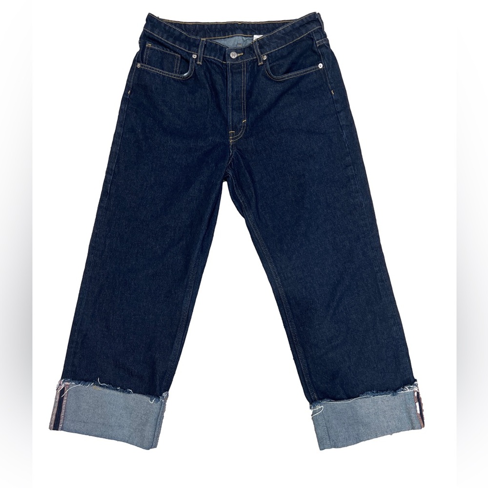 H & M WIDE HIGH CUFFED ANKLE JEANS - Picture 3 of 8